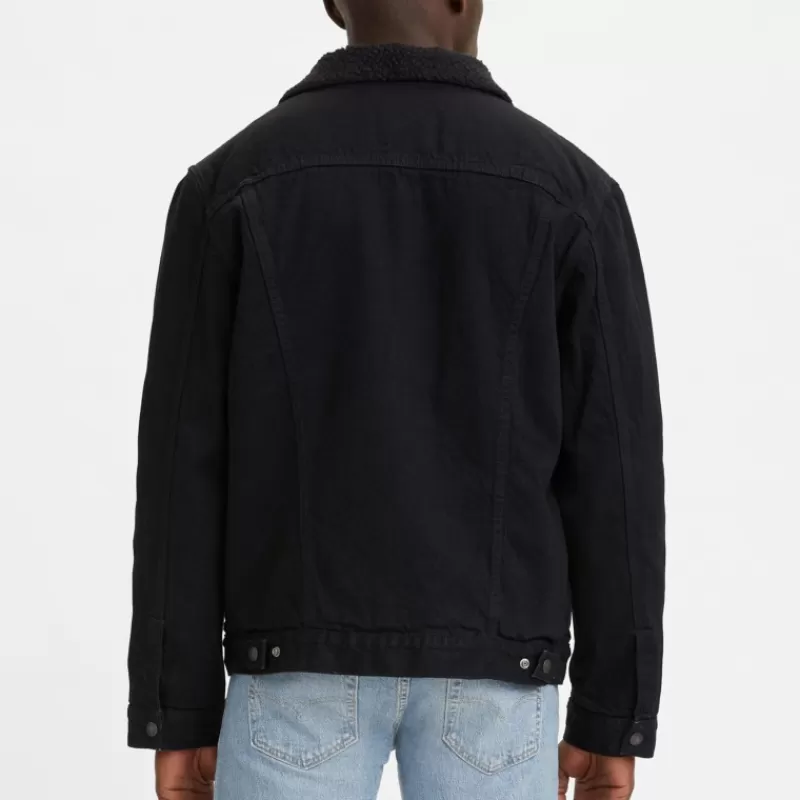 Blouson en jean doublée sherpa Levis homme trucker noir<Levi's ® Best Sale