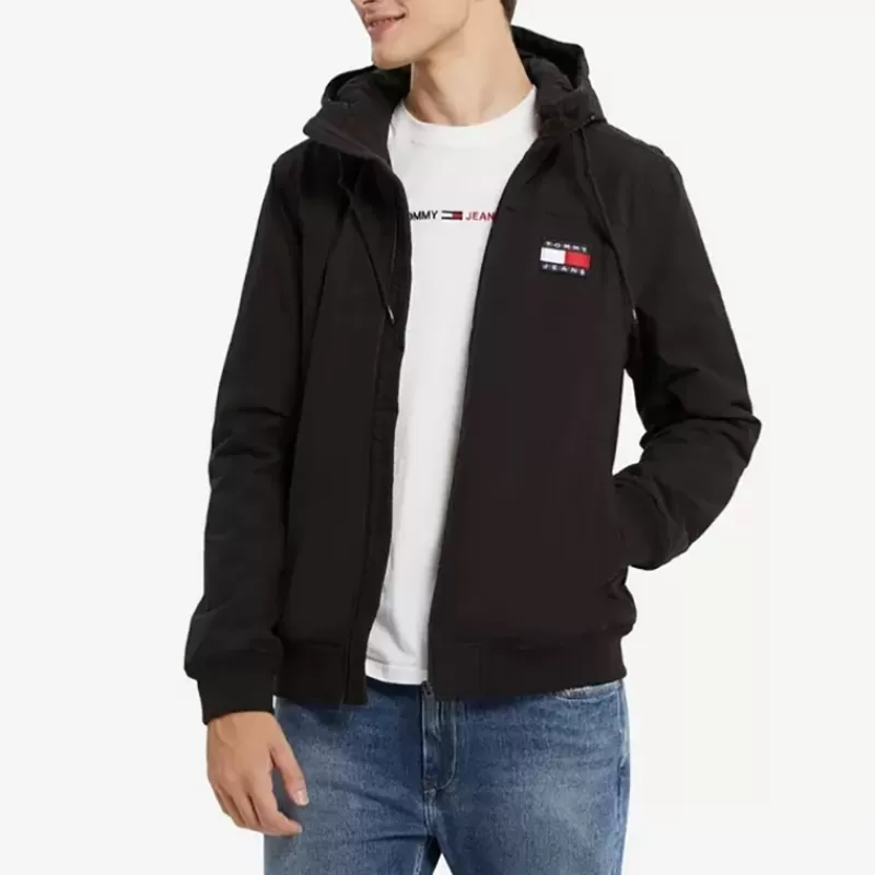 Blouson homme Tommy Jeans noir doublé polaire<Tommy Hilfiger Sale