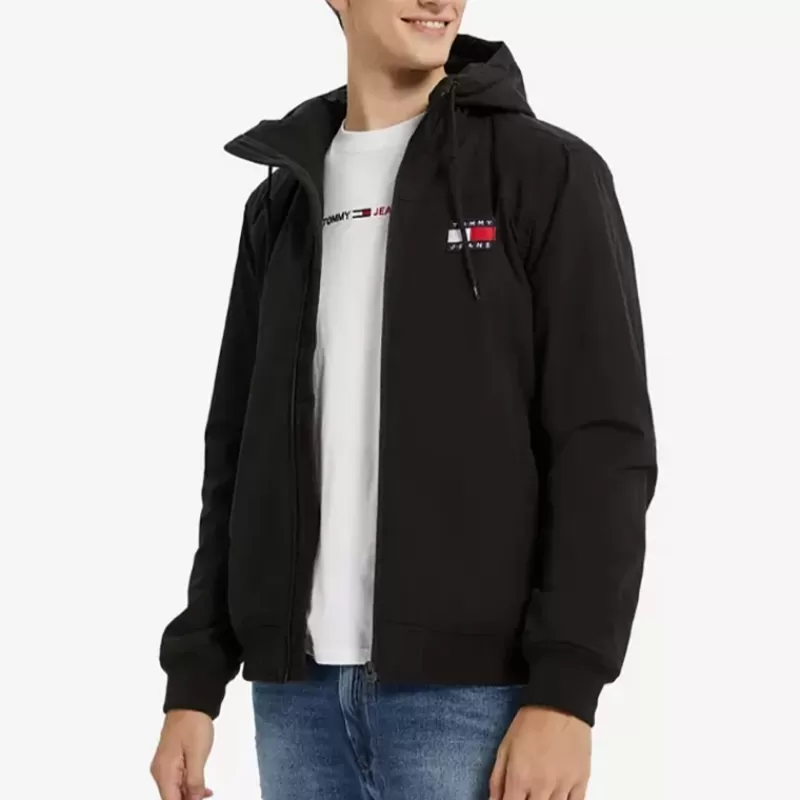 Blouson homme Tommy Jeans noir doublé polaire<Tommy Hilfiger Sale