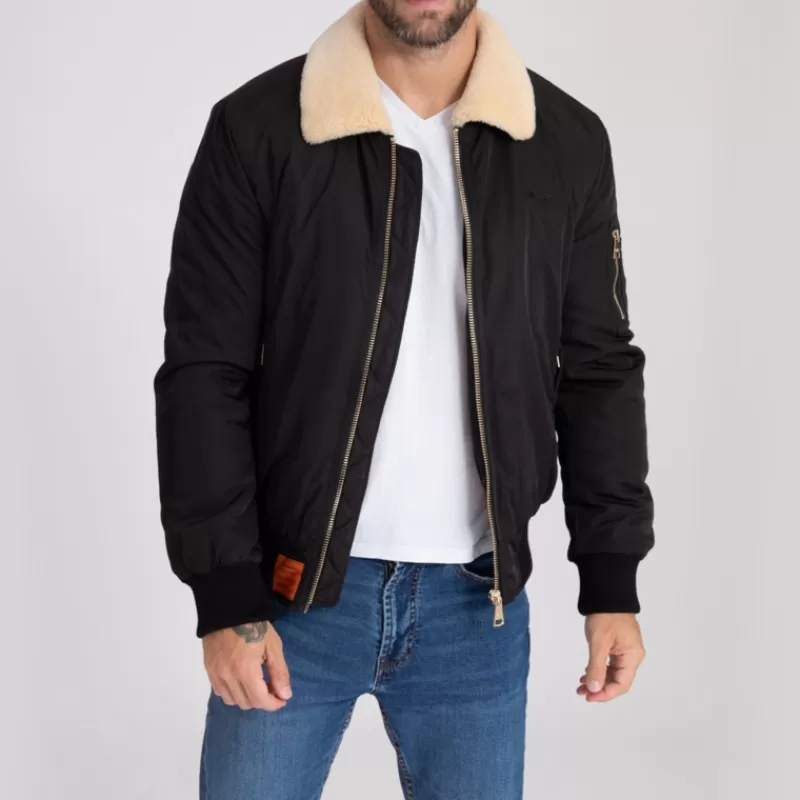 Blouson pilote Versmold noir<Bombers Original Shop