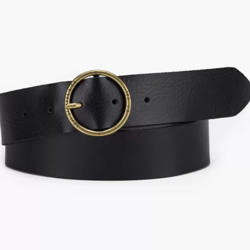 Ceinture femme Levis ® en cuir souple noir boucle ronde<Levi's ® Store