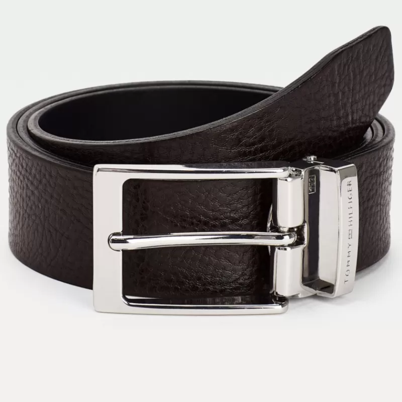 Ceinture reversible Layton cuir noir et marron<Tommy Hilfiger Best