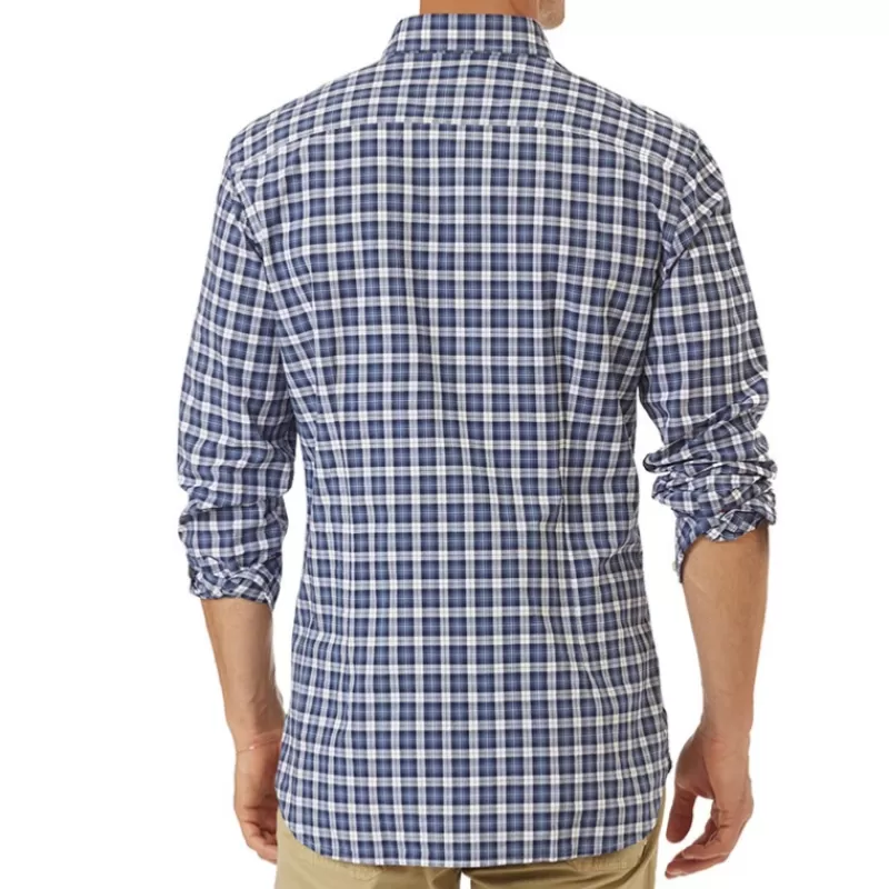 Chemise en coton à carreaux bleus<Us Polo Assn Fashion