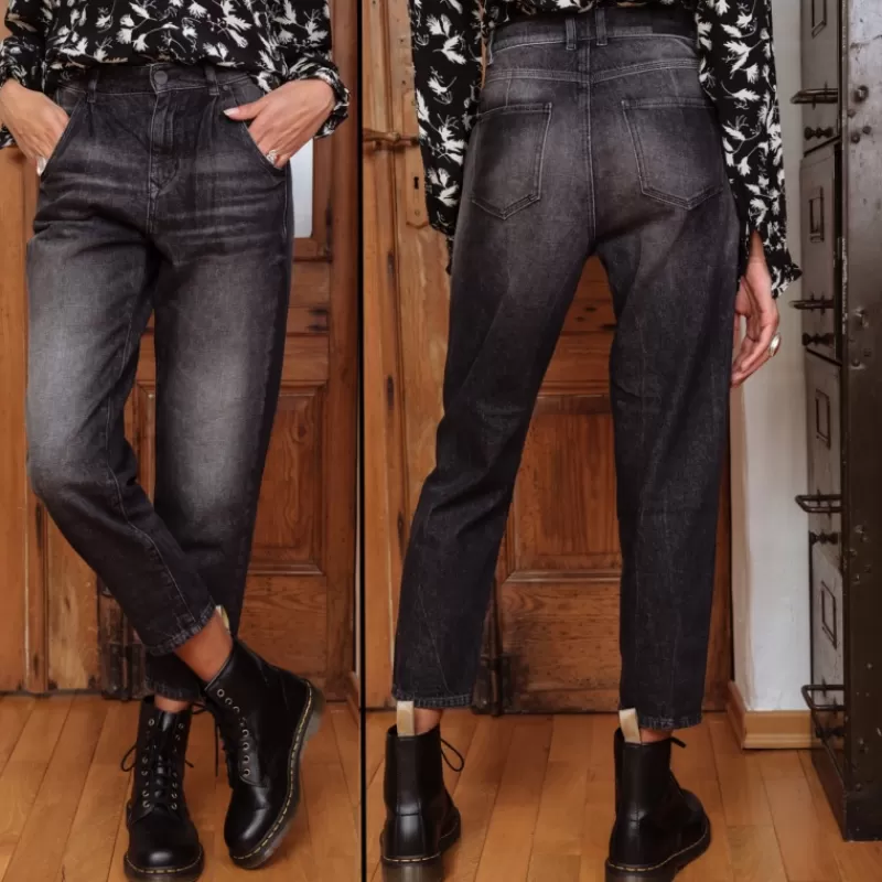 Jeans Natasha Flaggy gris noir<Freeman T Porter Sale