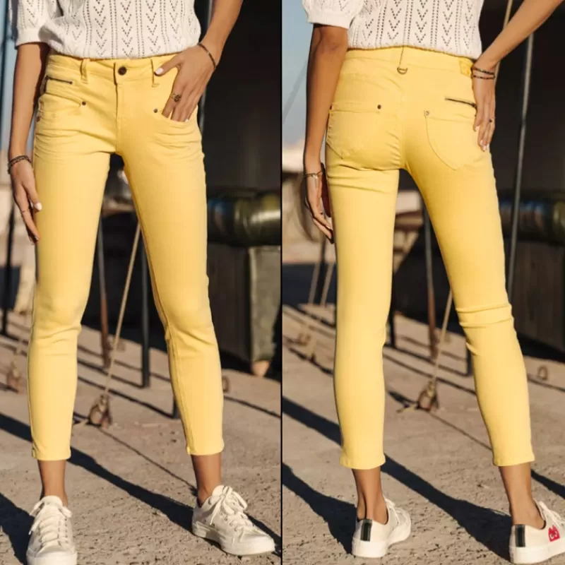 Jeans jaune Alexa Cropped<Freeman T Porter Cheap