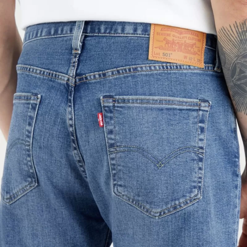 Jeans 501 originals coupe droite délavage Bulldog Indigo<Levi's ® Cheap