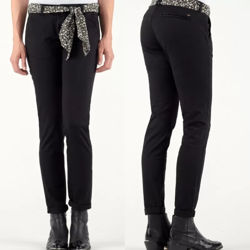 Pantalon chino femme Lidy noir<Le Temps Des Cerises New