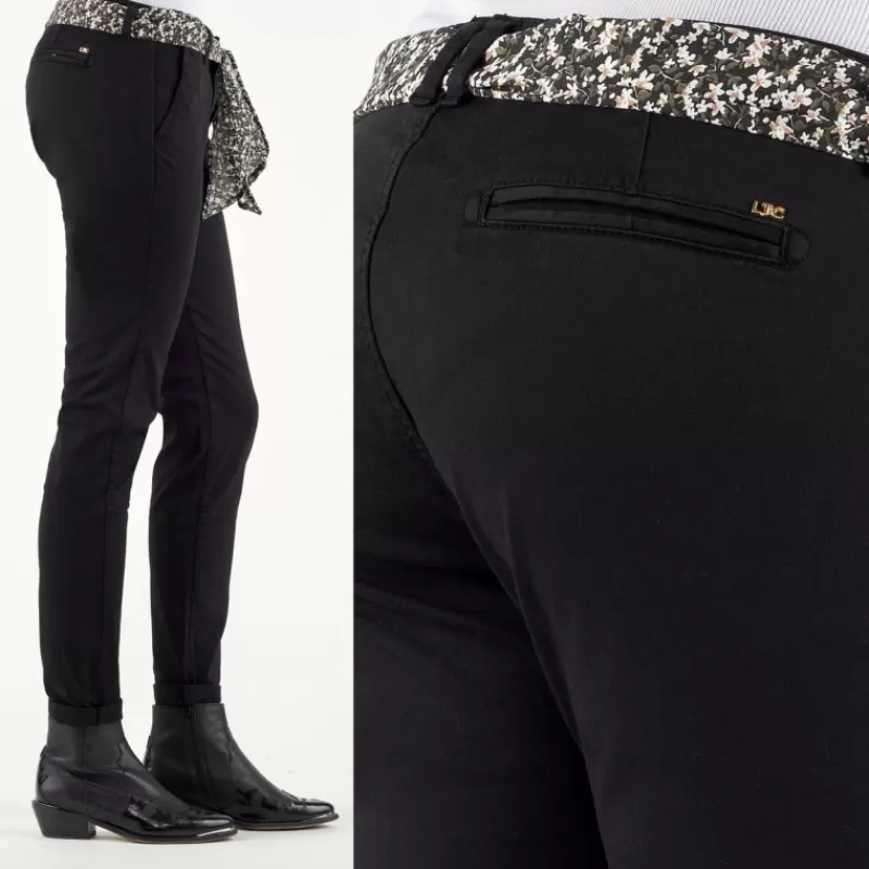 Pantalon chino femme Lidy noir<Le Temps Des Cerises New