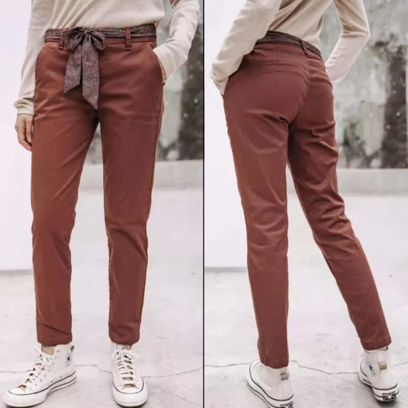 Pantalon Chino femme Claudia cappuccino<Freeman T Porter Fashion