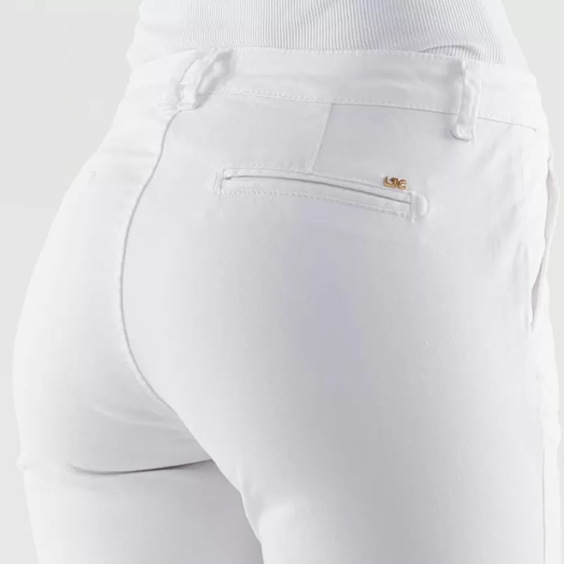 Pantalon chino modèle Lidy blanc<Le Temps Des Cerises Cheap