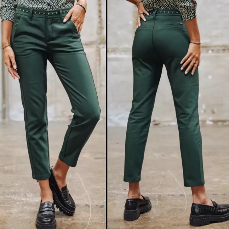 Pantalon city femme Claudia vert<Freeman T Porter Cheap