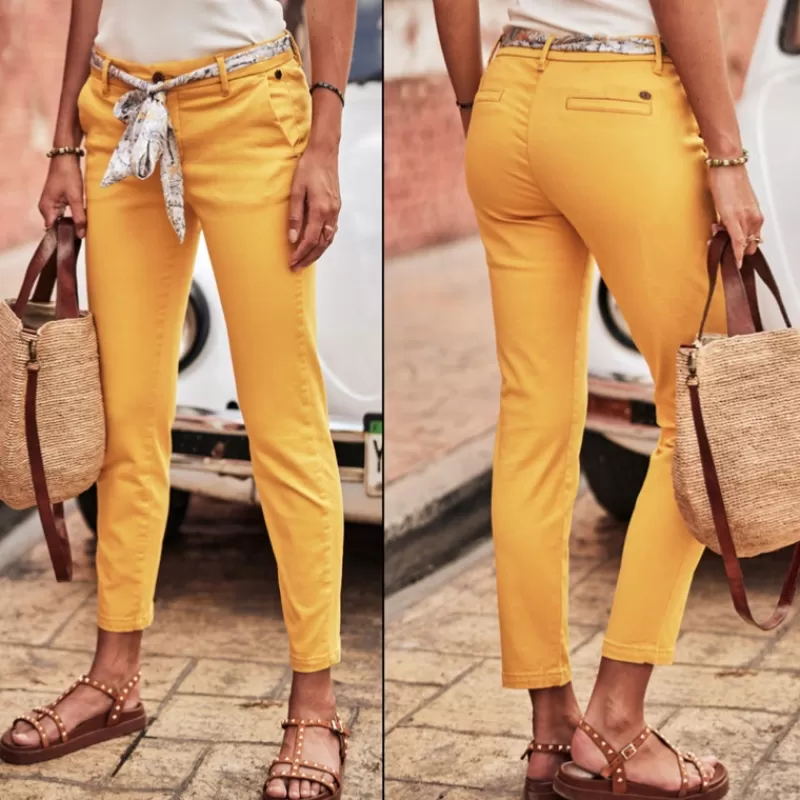 Pantalon femme Claudia jaune<Freeman T Porter Shop