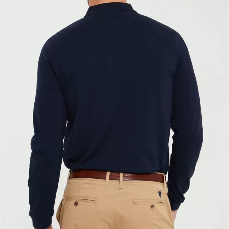 Polo manches longues bleu marine<Us Polo Assn Best