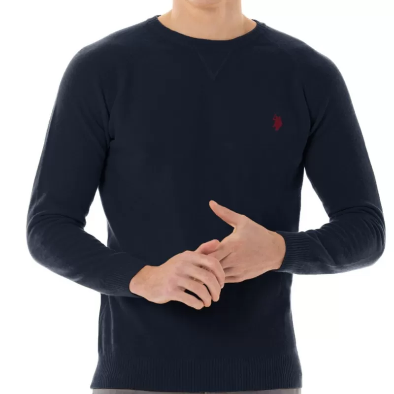 Pull en laine homme bleu marine<Us Polo Assn Flash Sale