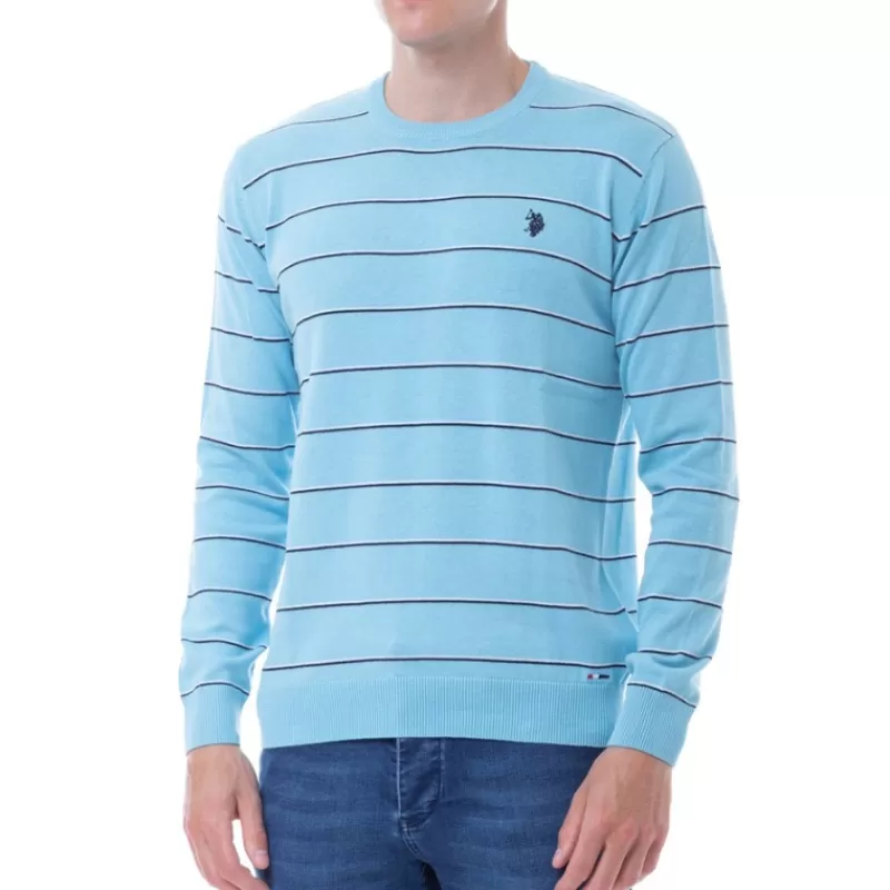 Pull homme bleu rayé<Us Polo Assn Store