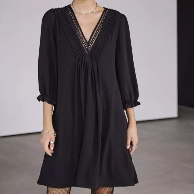 Robe Juna voile noire<Freeman T Porter Store