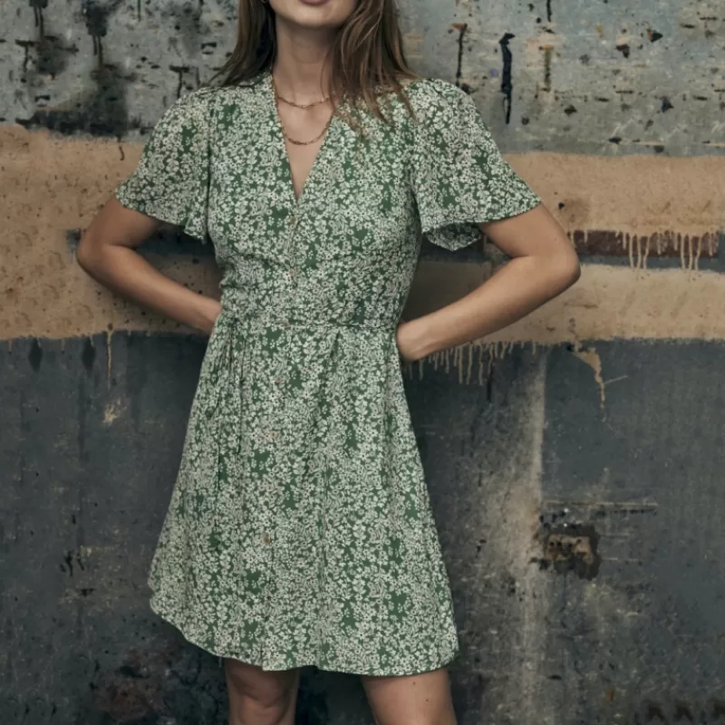 Robe Mila Bucolic liberty vert<Freeman T Porter Fashion