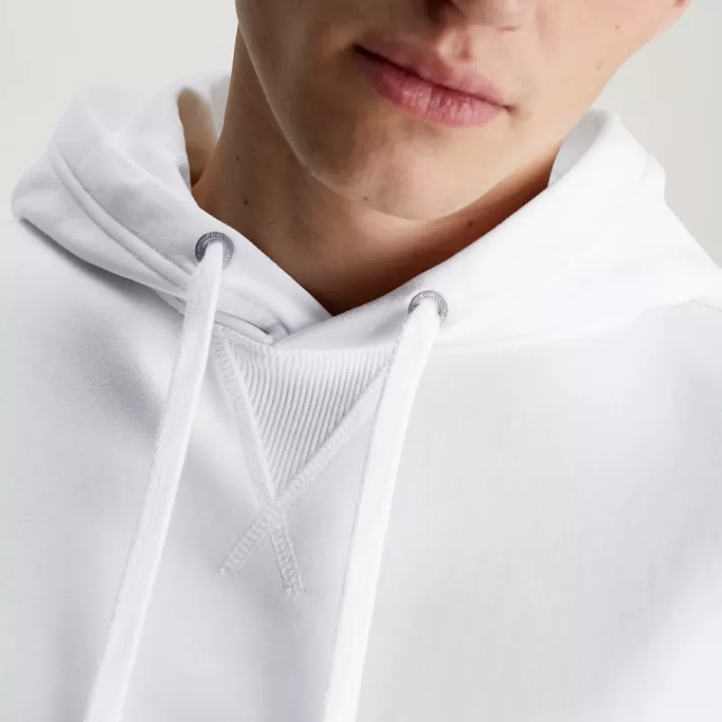 Sweat capuche Calvin Klein Ck Jeans badge hoodie blanc<Calvin Klein Jeans Best