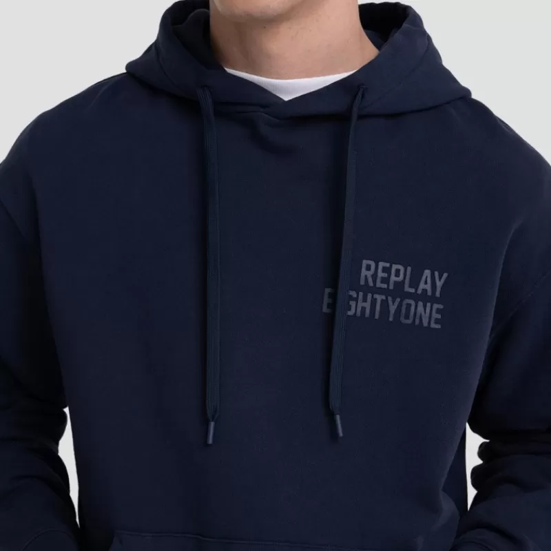 Sweat capuche bleu marine<Replay Jeans Outlet