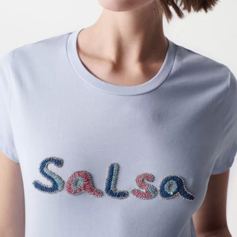 T Shirt bleu pour femme<Salsa Jeans Best Sale