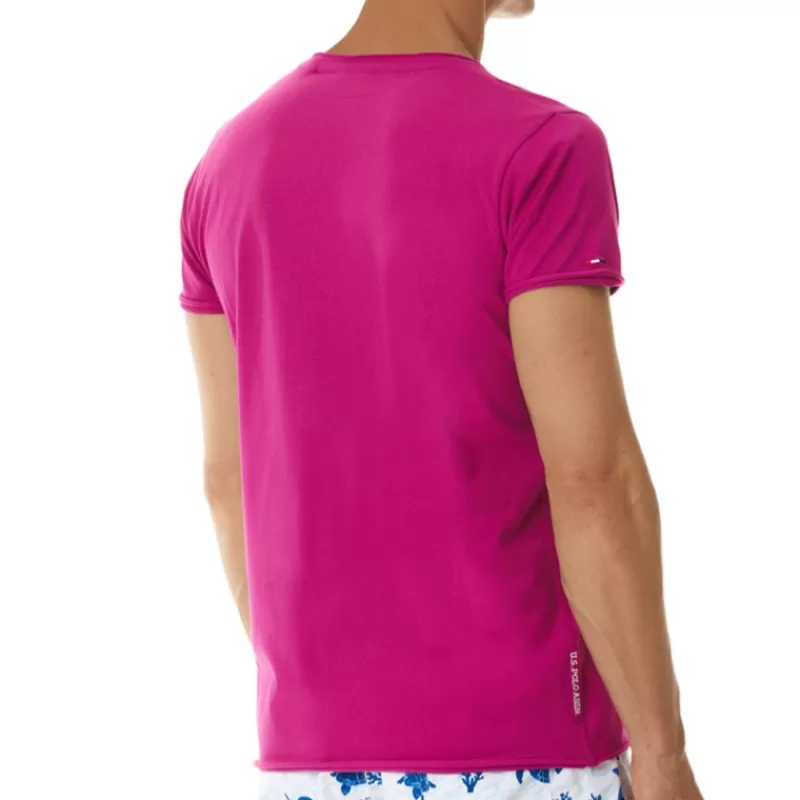 T Shirt col tunisien fushia<Us Polo Assn Best