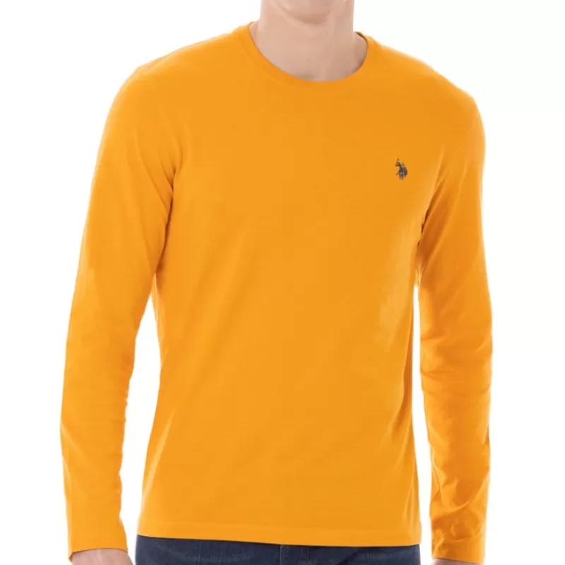 T Shirt manches longues jaune moutarde<Us Polo Assn Cheap