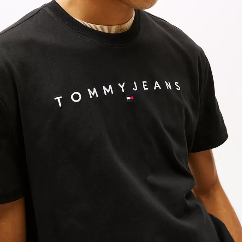 T Shirt Tommy Jeans noir avec logo brodé<Tommy Hilfiger Discount