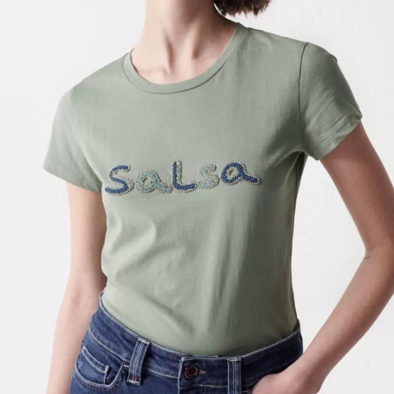 T Shirt vert pour femme<Salsa Jeans New