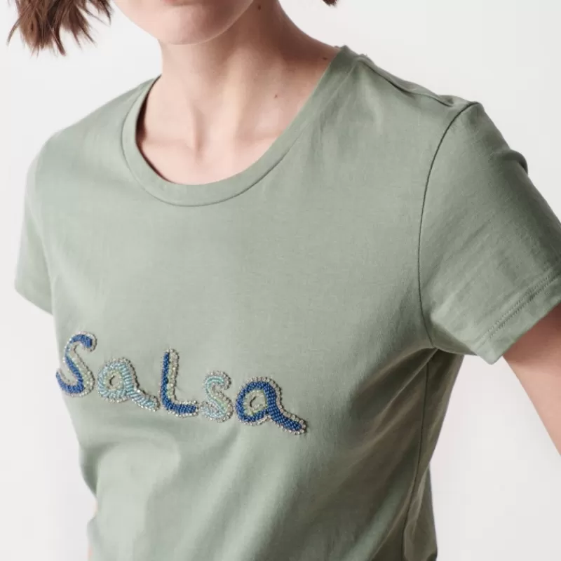 T Shirt vert pour femme<Salsa Jeans New