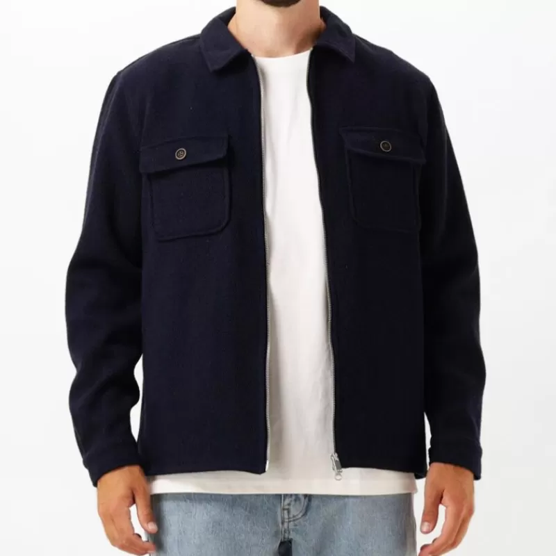 Veste Blouson laine bleu marine<Anerkjendt Store