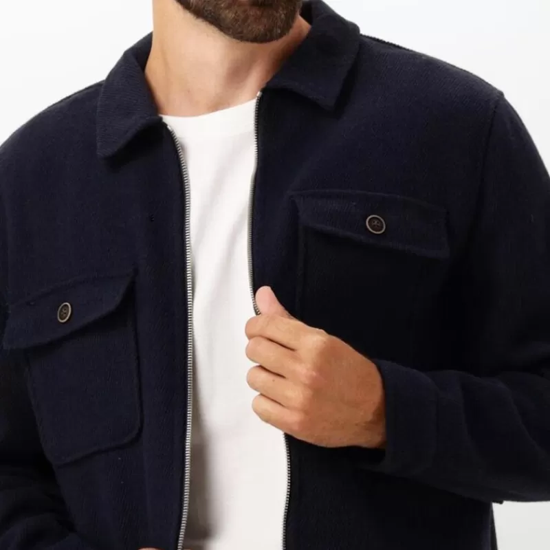 Veste Blouson laine bleu marine<Anerkjendt Store