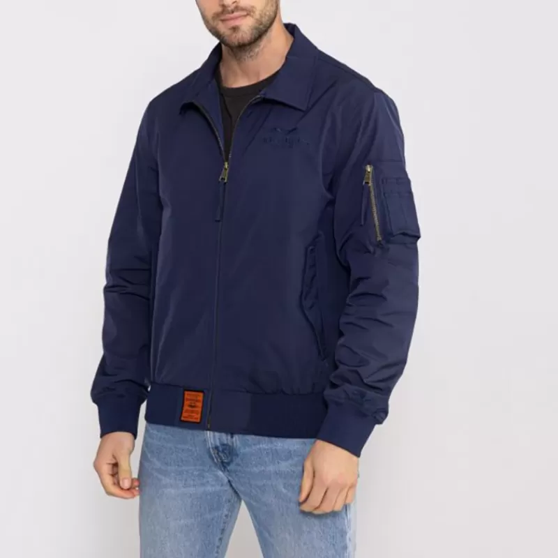 Veste Hawk bleu marine navy<Bombers Original Best Sale