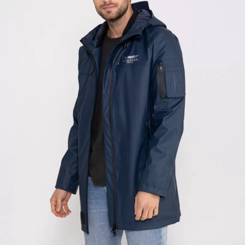 Veste longue imperméable Djinn bleu marine<Bombers Original Discount