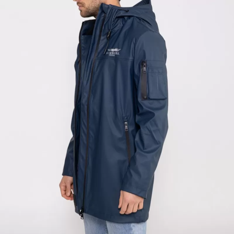 Veste longue imperméable Djinn bleu marine<Bombers Original Discount